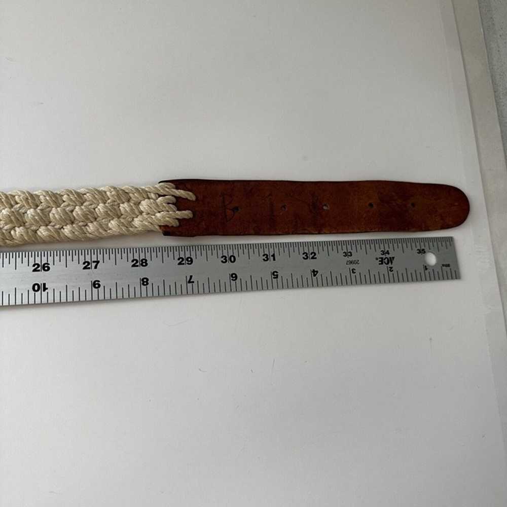 Vintage Womens Macrame and Leather Belt Size Small - image 5