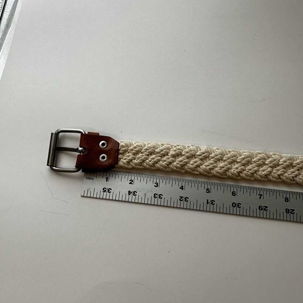 Vintage Womens Macrame and Leather Belt Size Small - image 6