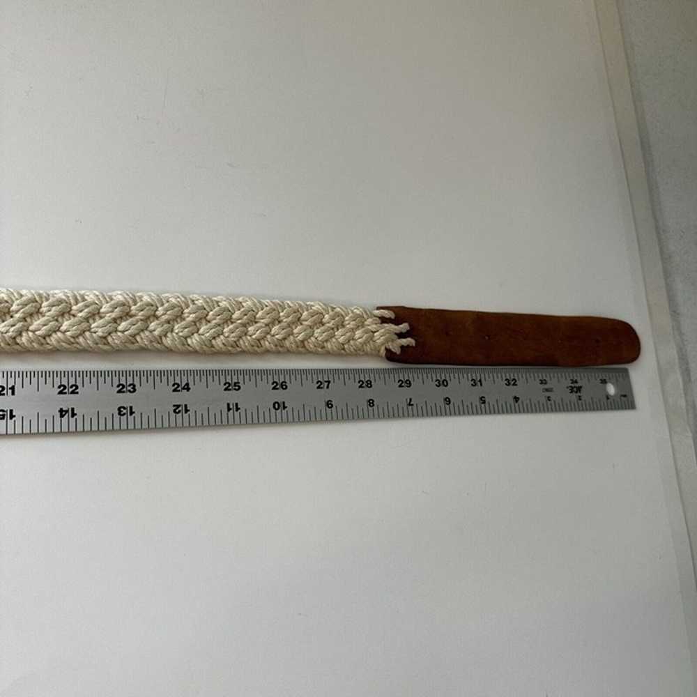 Vintage Womens Macrame and Leather Belt Size Small - image 8