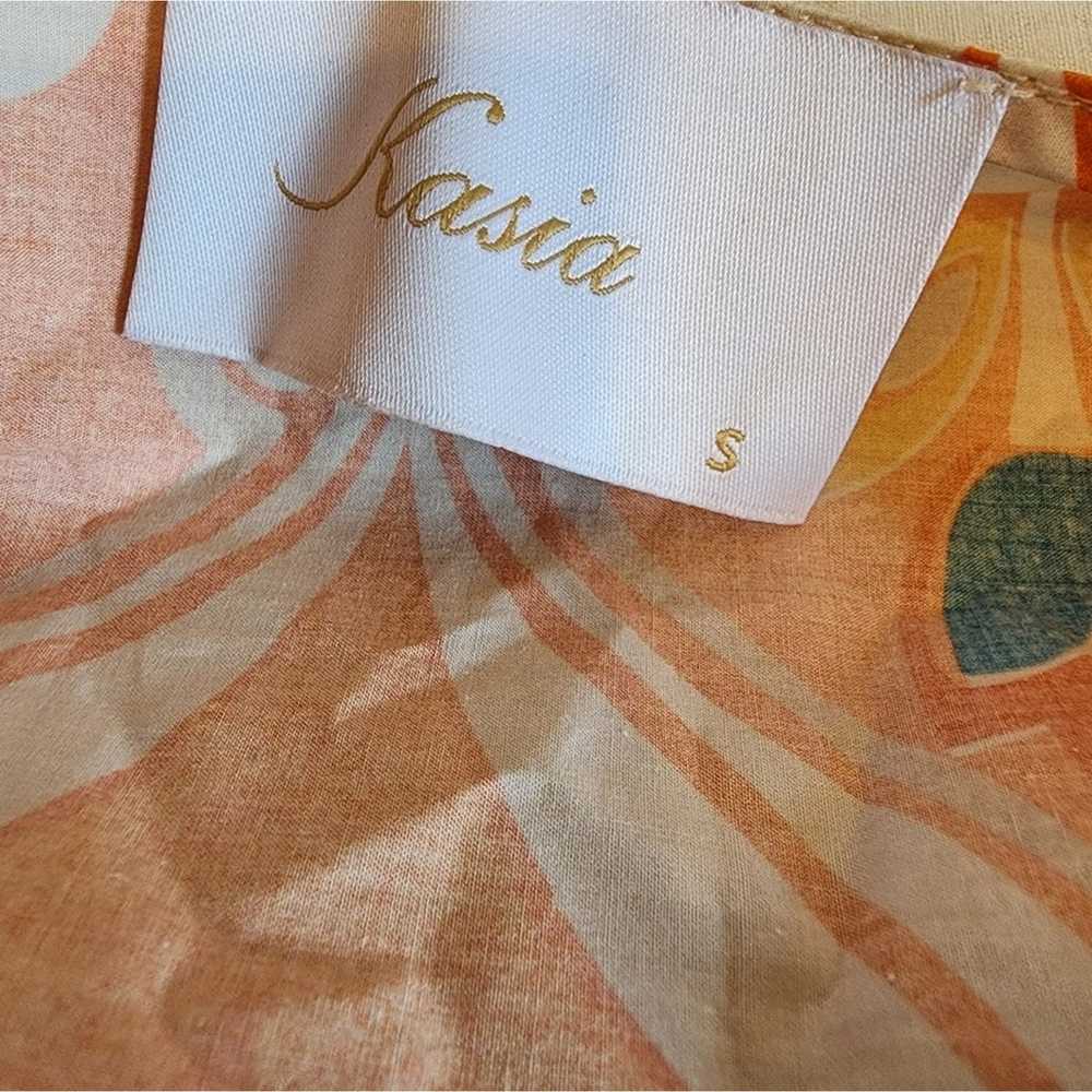 KASIA NWOT ORANGE BLUE SUMMER DRESS WITH PUFF SLE… - image 10