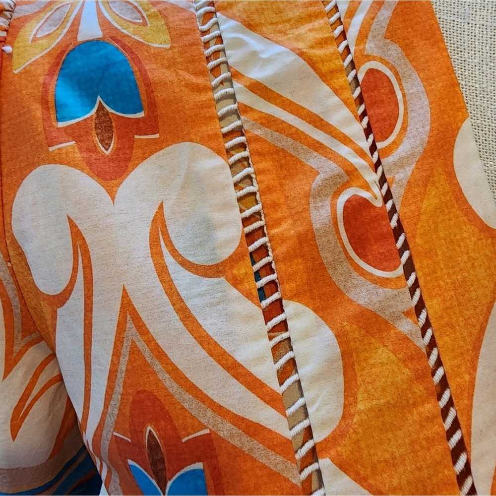 KASIA NWOT ORANGE BLUE SUMMER DRESS WITH PUFF SLE… - image 8