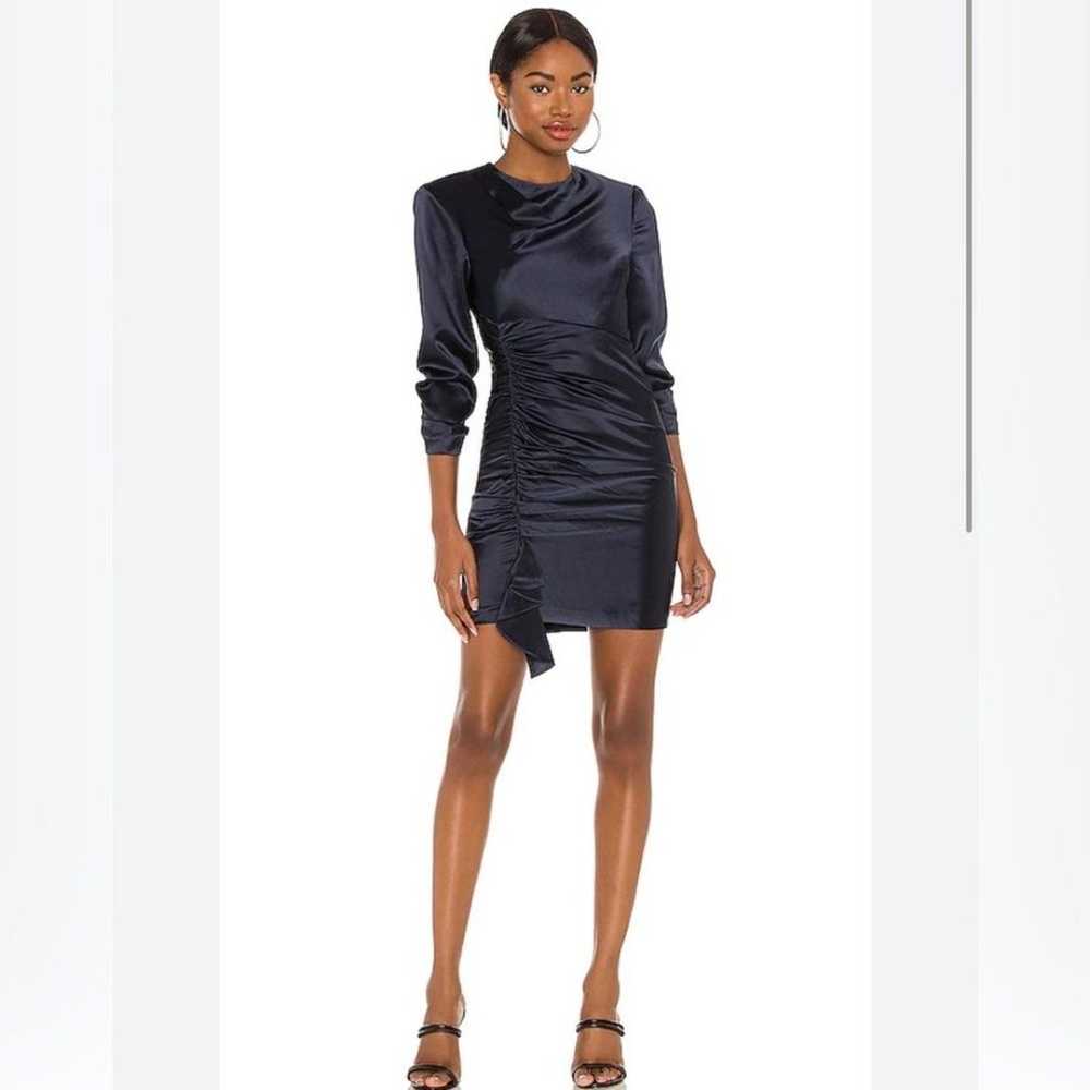 Cinq A Sept Smooth Satin Natalia Mini Navy Dress … - image 2