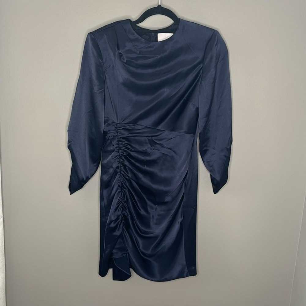 Cinq A Sept Smooth Satin Natalia Mini Navy Dress … - image 6