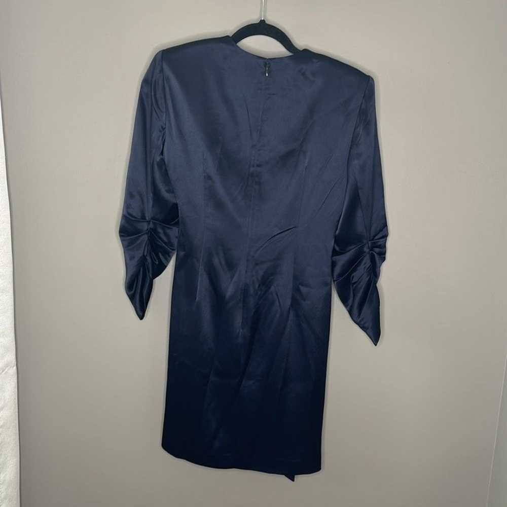 Cinq A Sept Smooth Satin Natalia Mini Navy Dress … - image 8