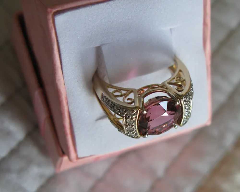 Pink Tourmaline 3.25 Carat 14K Yellow Gold Ring S… - image 10