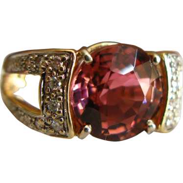 Pink Tourmaline 3.25 Carat 14K Yellow Gold Ring S… - image 1