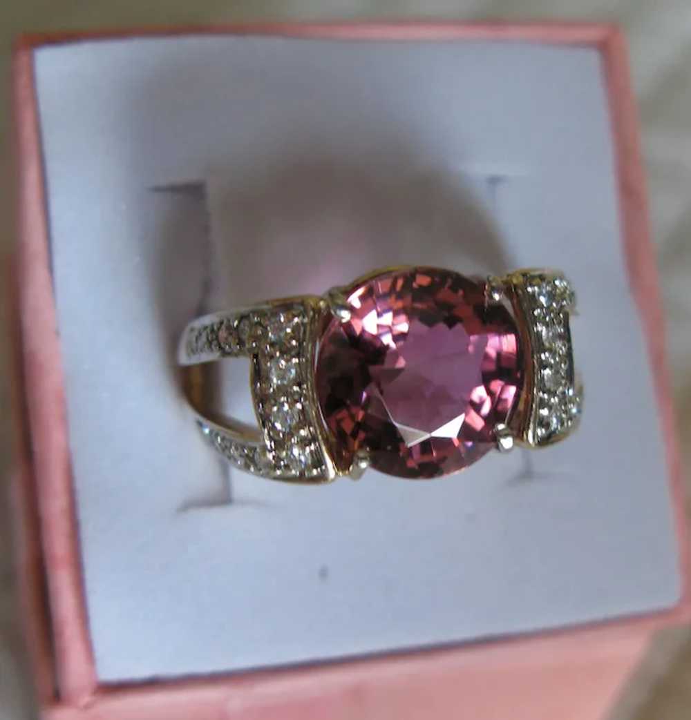 Pink Tourmaline 3.25 Carat 14K Yellow Gold Ring S… - image 7