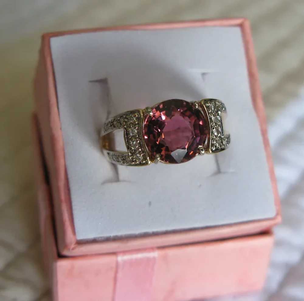 Pink Tourmaline 3.25 Carat 14K Yellow Gold Ring S… - image 9