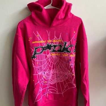 【美品】【正規品】【最終値下げ】【鑑定タグ付き】Sp5der ピンクフーディ S スパイダー P*NK パーカー ピンク メンズ - SS21 - JP