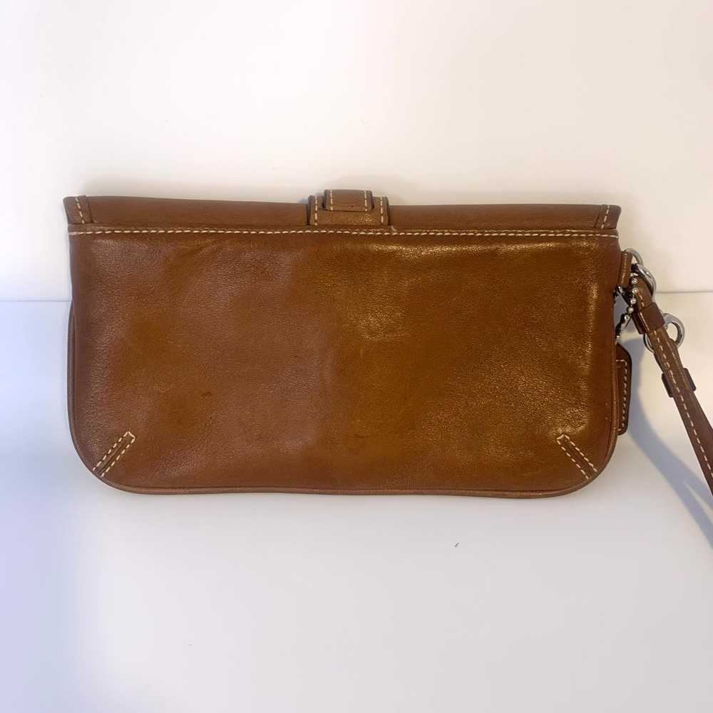 Coach Wristlet Pouch Clutch Wallet Bag Mini Brown… - image 5