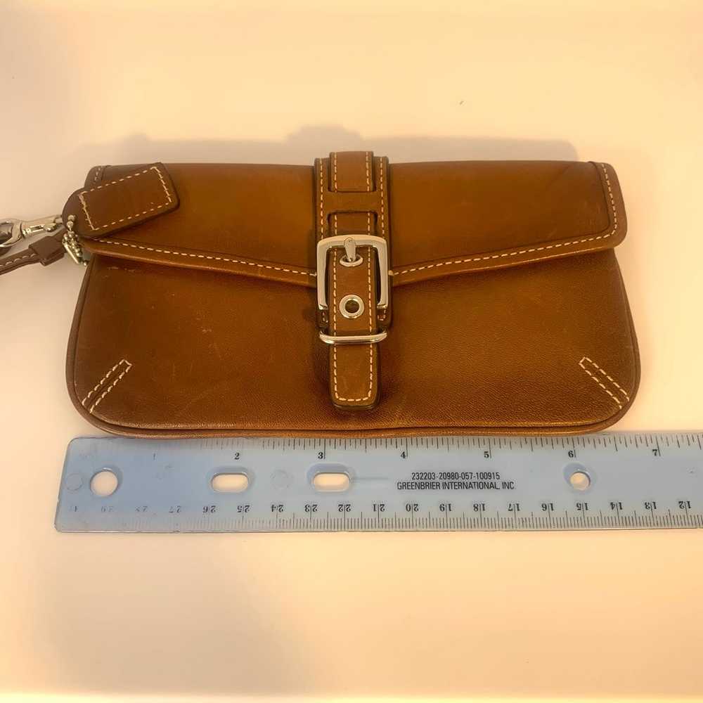 Coach Wristlet Pouch Clutch Wallet Bag Mini Brown… - image 6