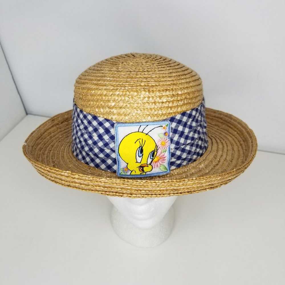 1999 Looney Tunes Tweety Bird Straw Hat - image 3