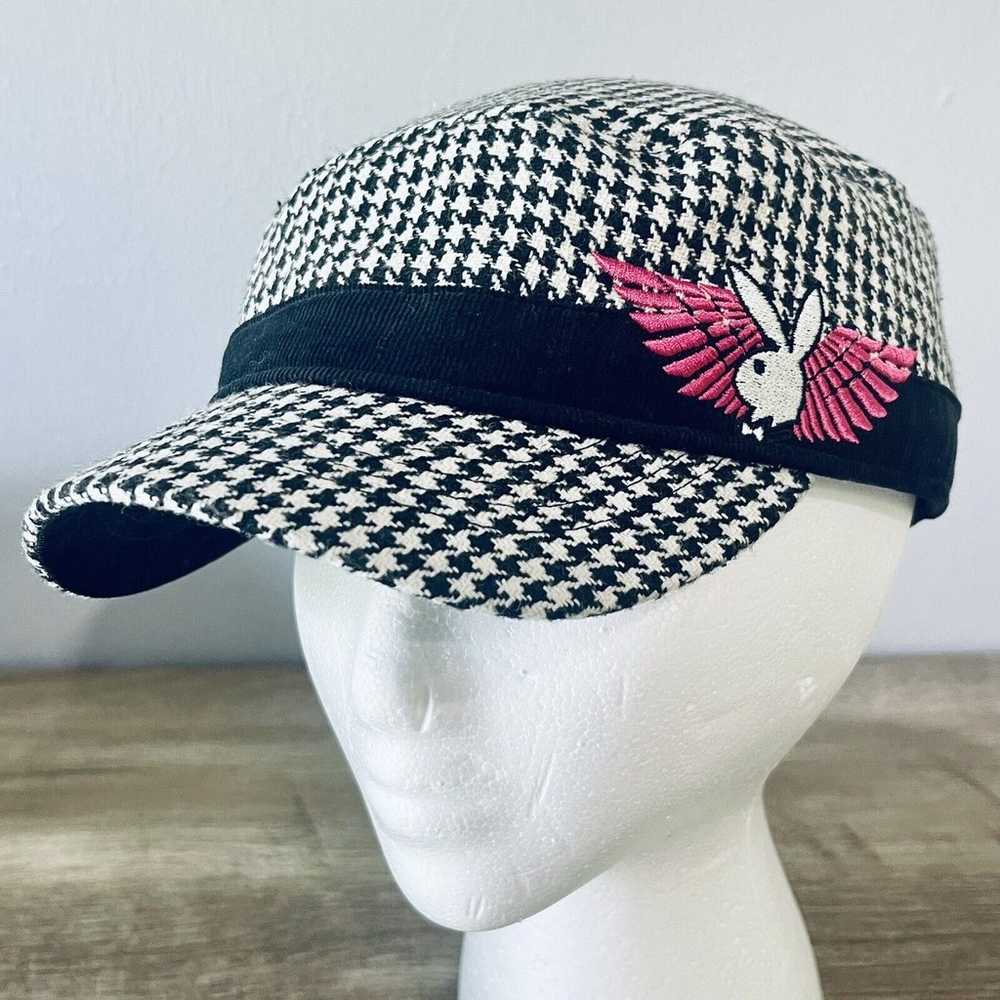 Vintage Playboy Women’s Houndstooth Hat Y2K S/M P… - image 1