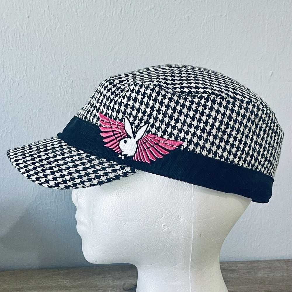 Vintage Playboy Women’s Houndstooth Hat Y2K S/M P… - image 3