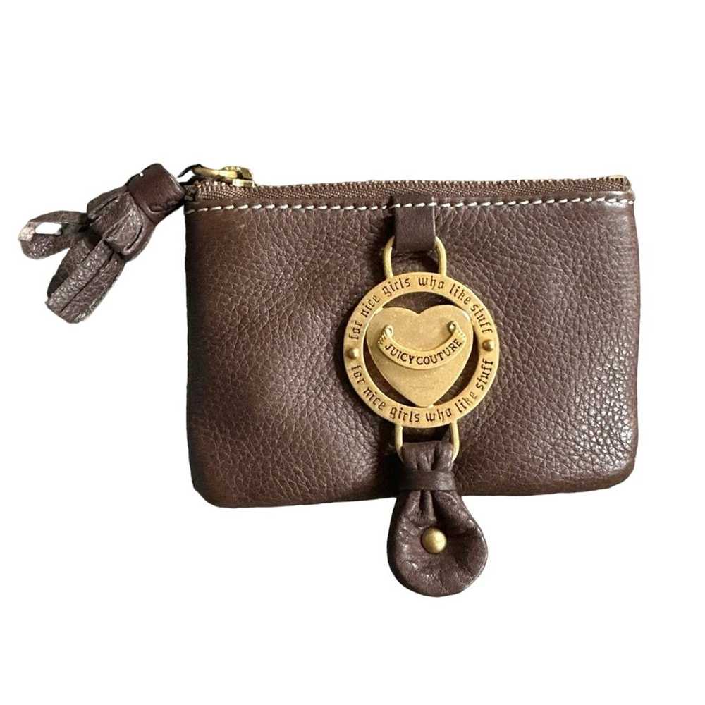 Vintage Y2K Juicy Couture Small Brown Leather Coi… - image 1