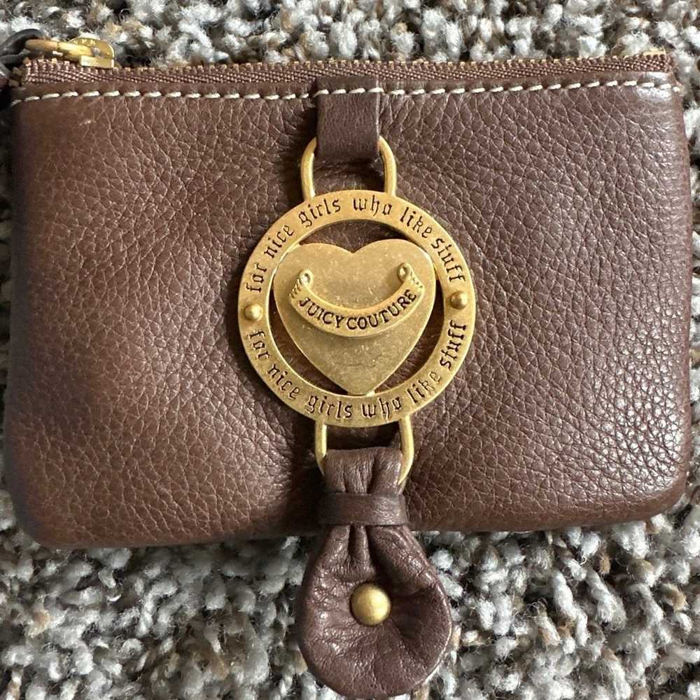 Vintage Y2K Juicy Couture Small Brown Leather Coi… - image 3