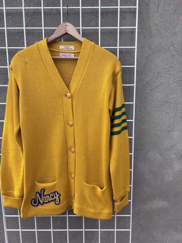 Designer Vintage Wool Lasley Knitting Letterman Sw