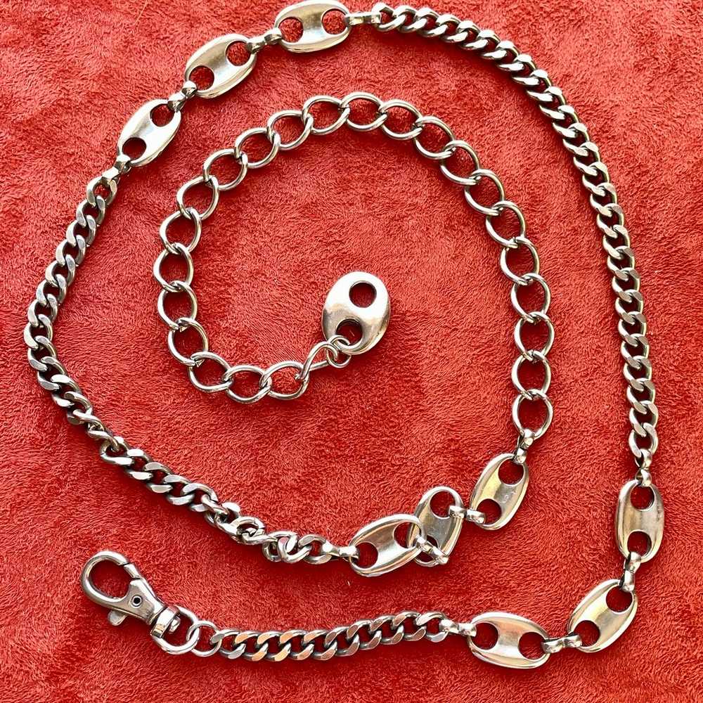 VINTAGE Y2K Silver CHAIN BELT One-Size - image 6