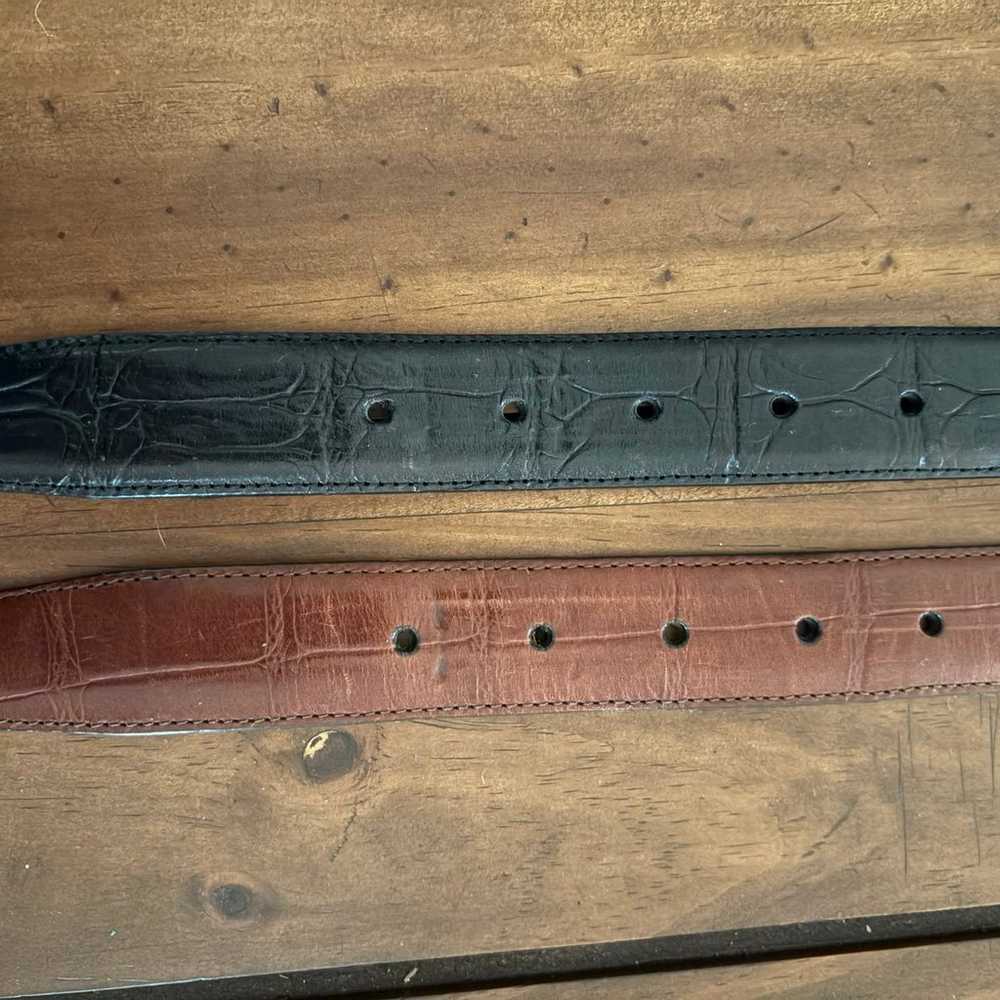 Two Matching Vintage Leather Belts - Size Small - image 4