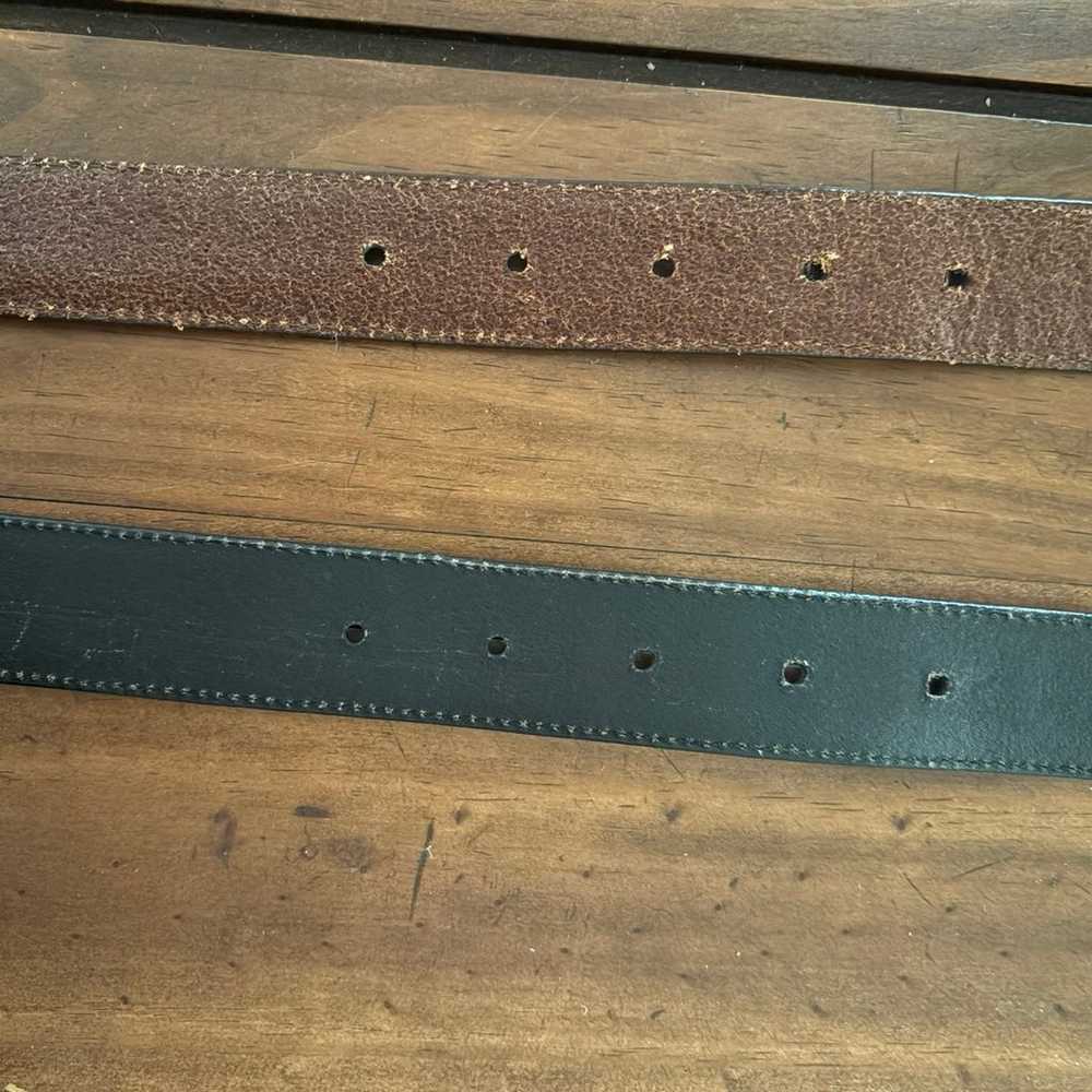 Two Matching Vintage Leather Belts - Size Small - image 7