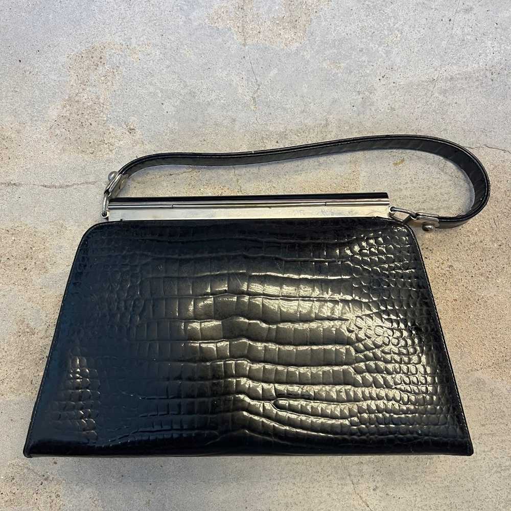 Vintage 1950’s Croc embossed handbag - image 3