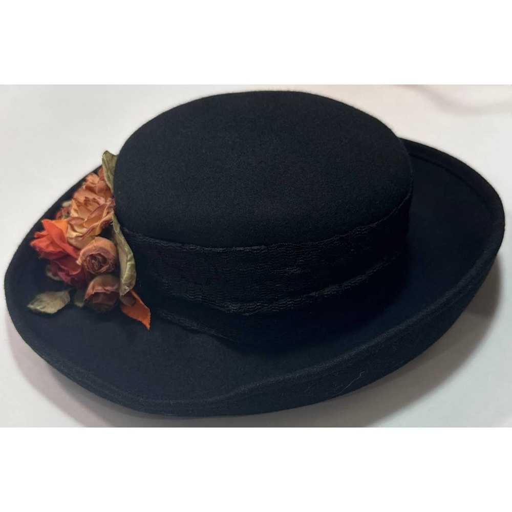 BOLLMAN HAT CO. Black Doeskin Felt 100% Wool Y2K … - image 3