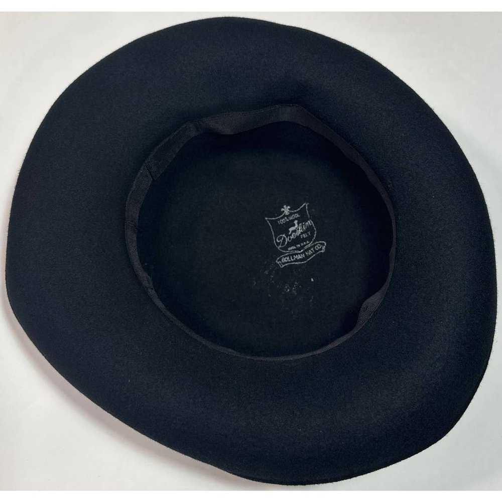 BOLLMAN HAT CO. Black Doeskin Felt 100% Wool Y2K … - image 6