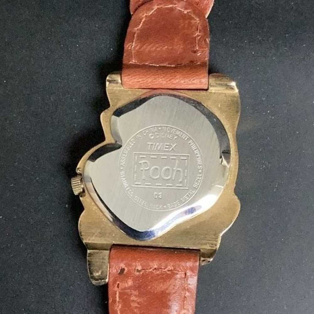 Timex Vintage Winnie The Pooh Watch with brown le… - image 3