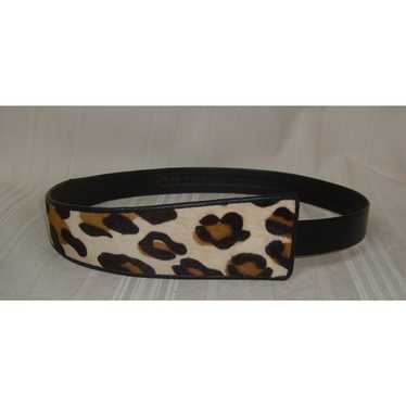 Abbe Creation Leather Cheetah Leopard Belt Vintage