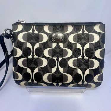 Coach Black/White VINTAGE Leather Women’s Wallet … - image 1