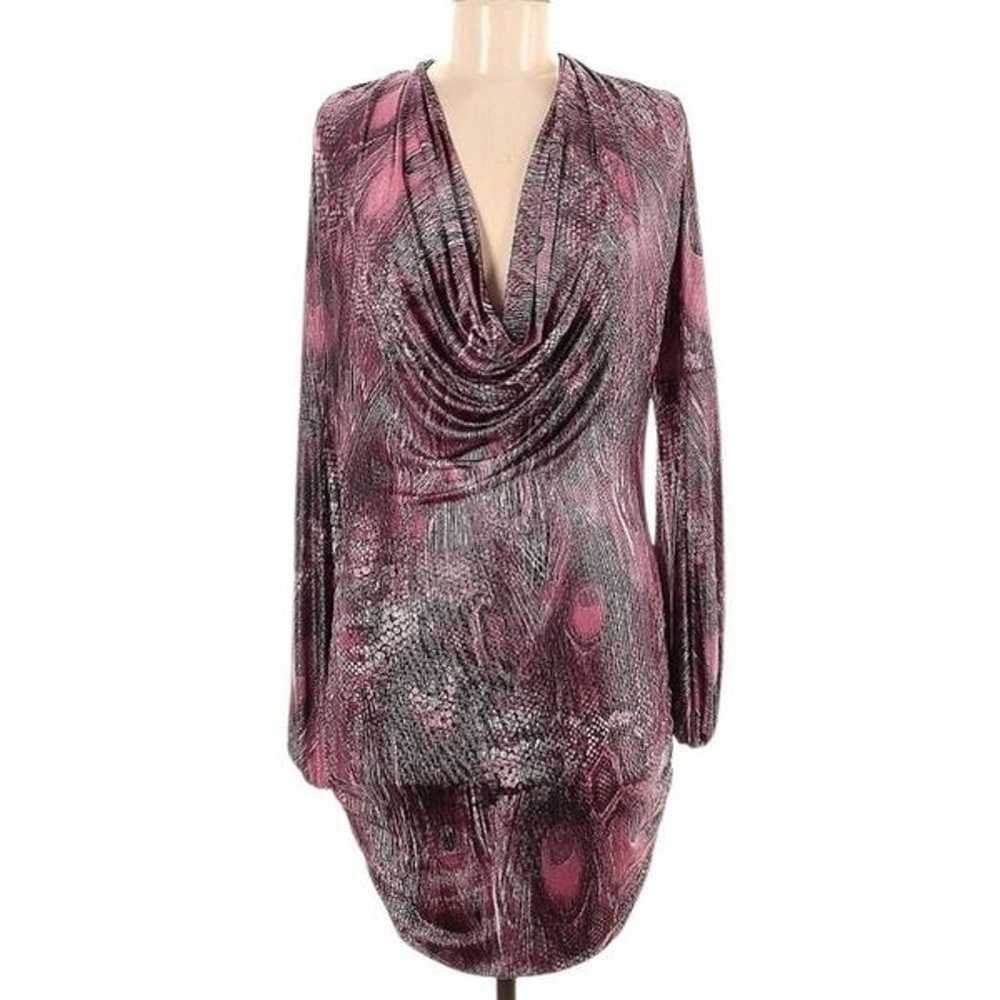 Savee Laguna Beach Burgundy Metallic Short Cowl d… - image 2