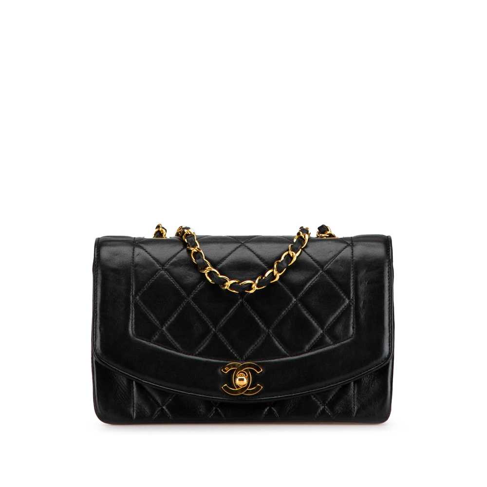 Black Chanel Small Lambskin Diana Flap Crossbody … - image 1