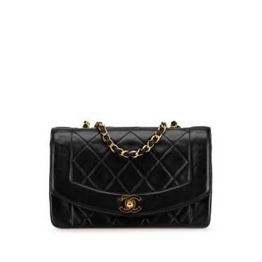 Black Chanel Small Lambskin Diana Flap Crossbody … - image 1