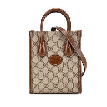 Brown Gucci Mini GG Supreme Interlocking G Satchel