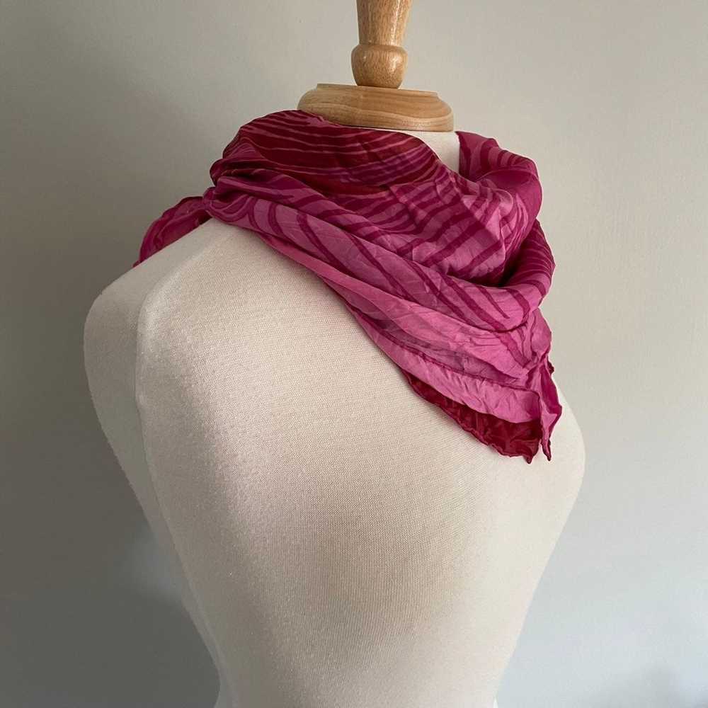 Reversible Silk Blend Rose Scarf - image 4