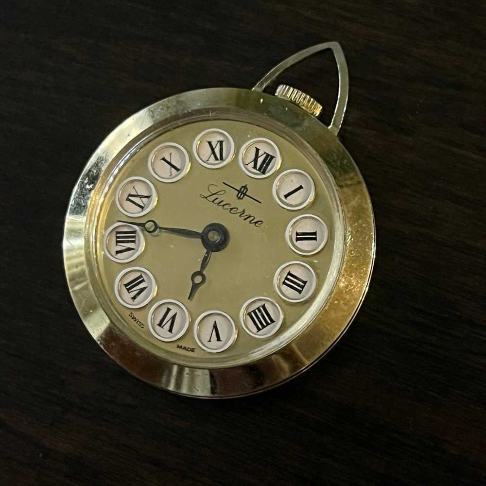 Vintage Lucerne Mechanical Gold Toned Watch Penda… - image 5