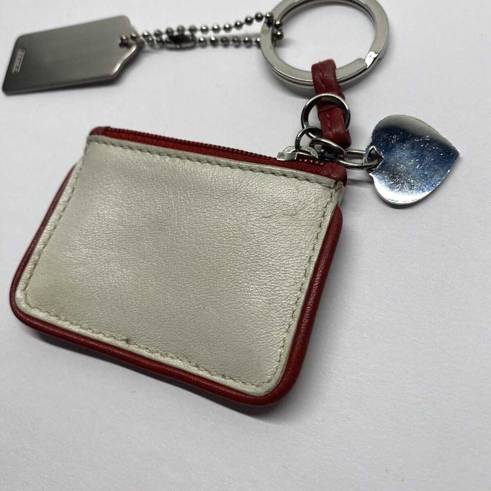 Rare Vintage Coach Key Fob Zip Leather Coin Purse… - image 2