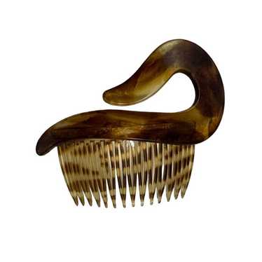 Vintage Celluloid Large Tortoise Shell Hair Comb … - image 1