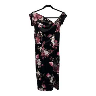 Black Halo Dress Jackie O Floral midi velvet blac… - image 1