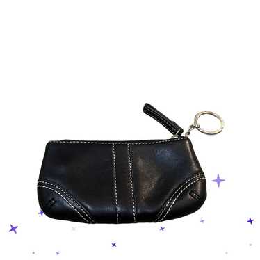 P2 Vintage Coach Soho Coin Purse-black Leather-Zi… - image 1