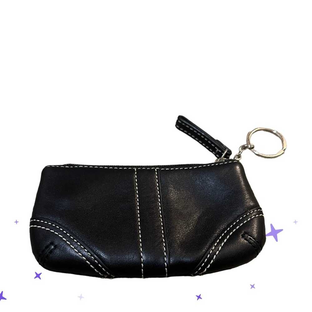 P2 Vintage Coach Soho Coin Purse-black Leather-Zi… - image 2