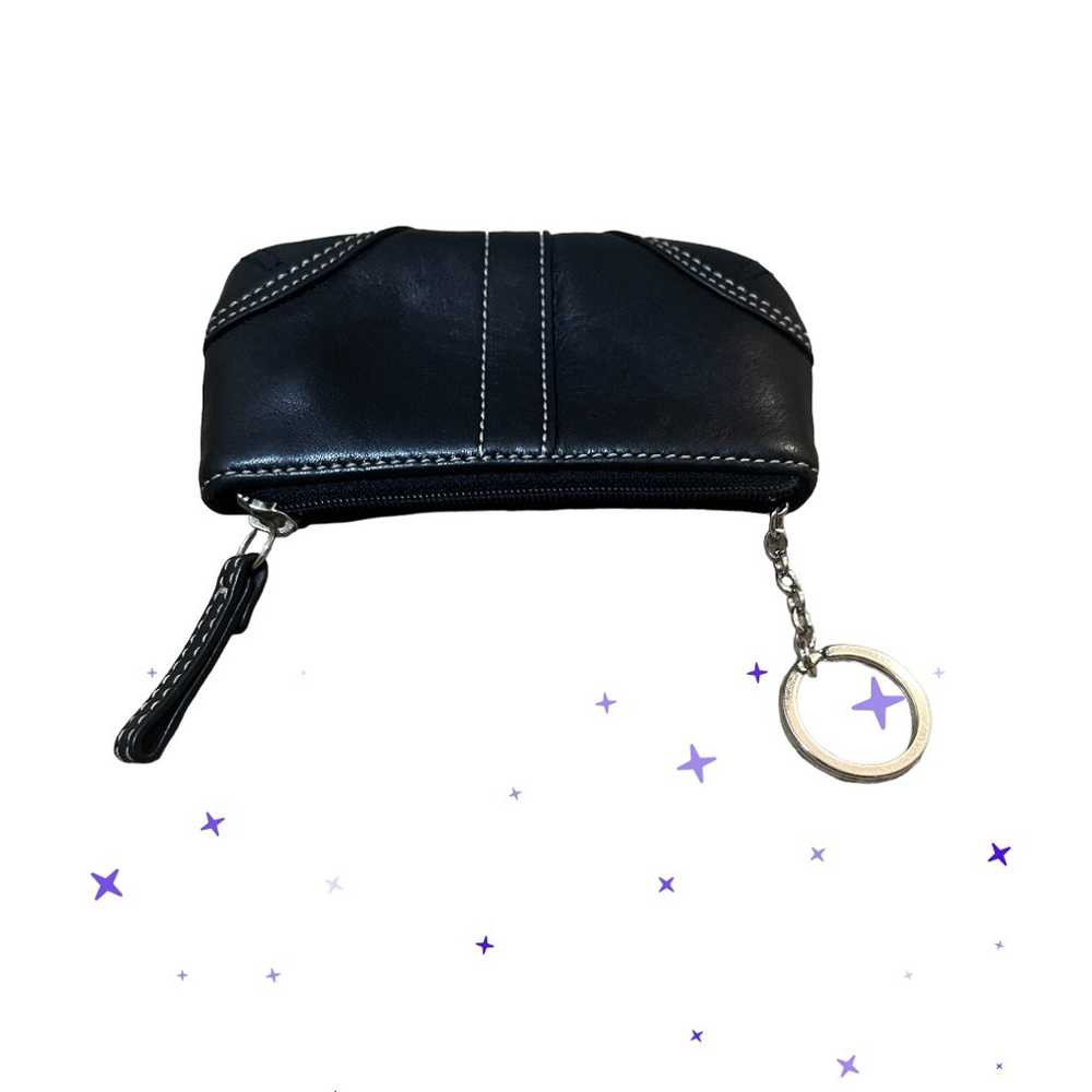 P2 Vintage Coach Soho Coin Purse-black Leather-Zi… - image 4