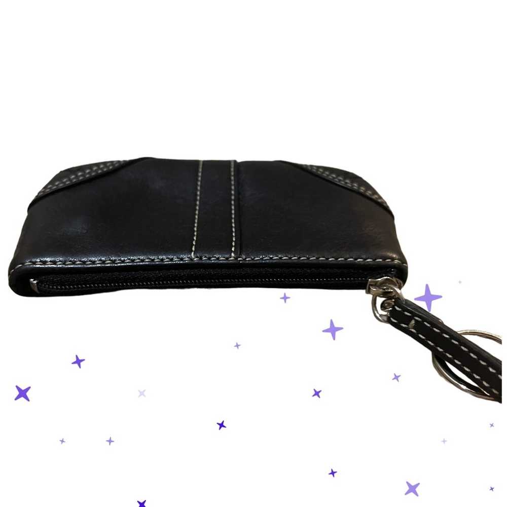 P2 Vintage Coach Soho Coin Purse-black Leather-Zi… - image 5