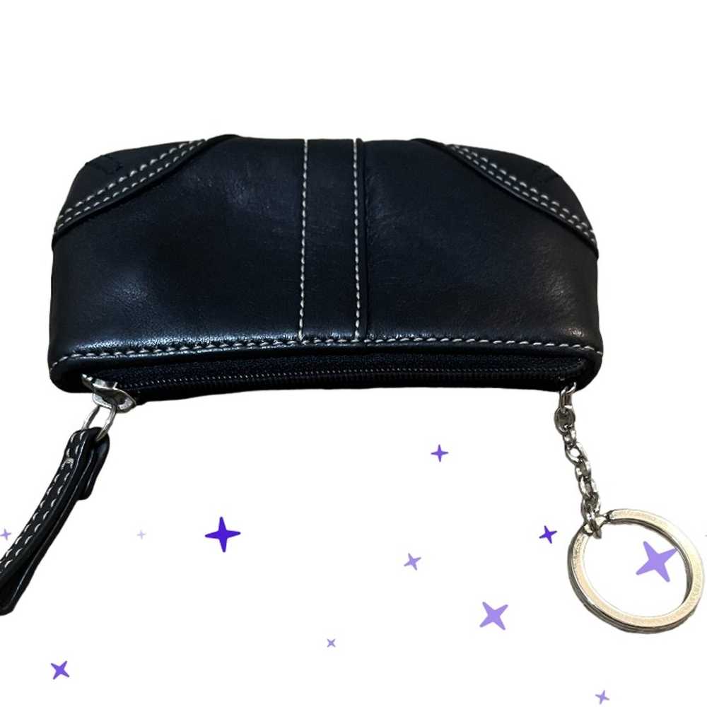 P2 Vintage Coach Soho Coin Purse-black Leather-Zi… - image 6