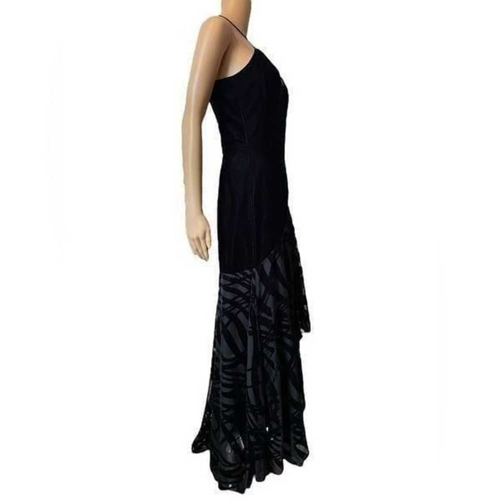 Cache Vintage Black Velvet Sheer Chiffon Asymmetr… - image 5