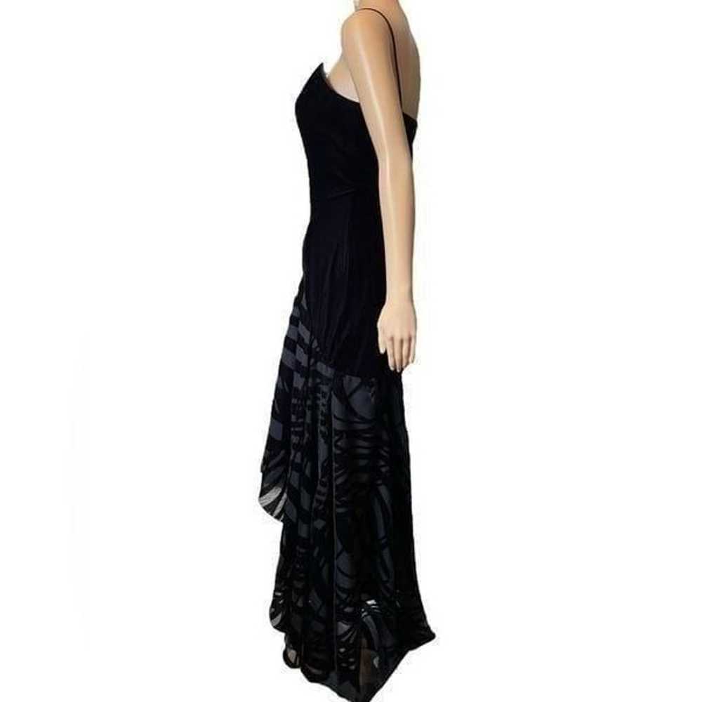 Cache Vintage Black Velvet Sheer Chiffon Asymmetr… - image 6