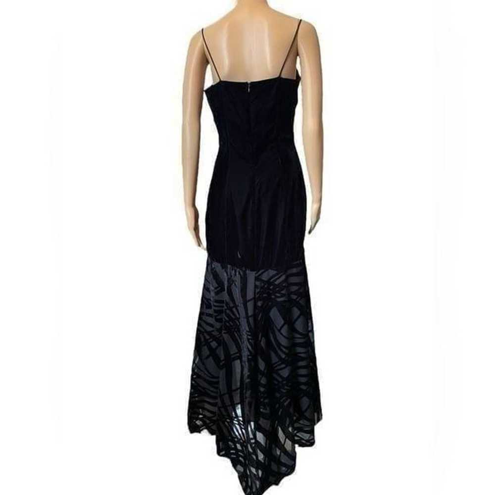 Cache Vintage Black Velvet Sheer Chiffon Asymmetr… - image 7