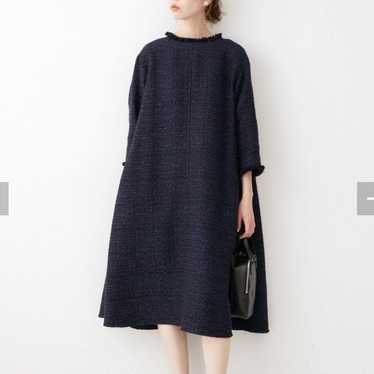 IENA & NAVY Tweed One-Piece Dress 38 Navy