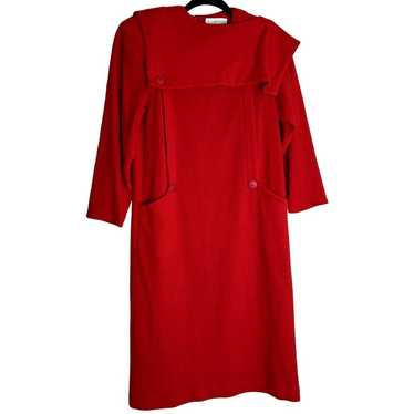 St. Casablanca Midi Dress Women Size 9 Red Long Sl