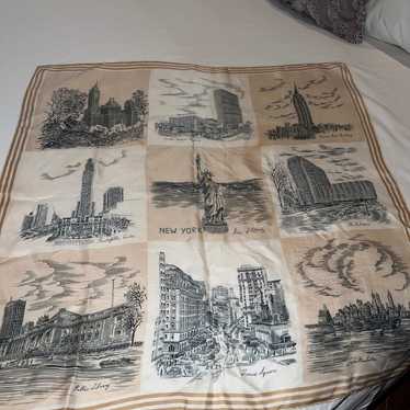 Vtg Scarf of New York City attractions- 30x30